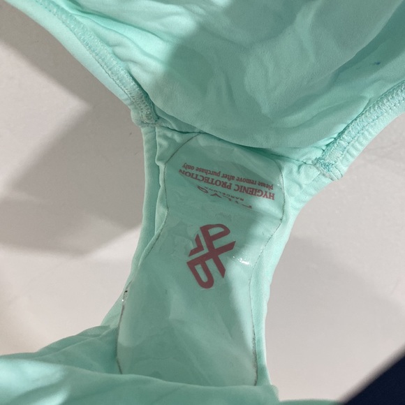 PilyQ Aquamarine Color Block Banded Teeny Bottom AQU-285T Small / Aqua - Picture 7 of 9